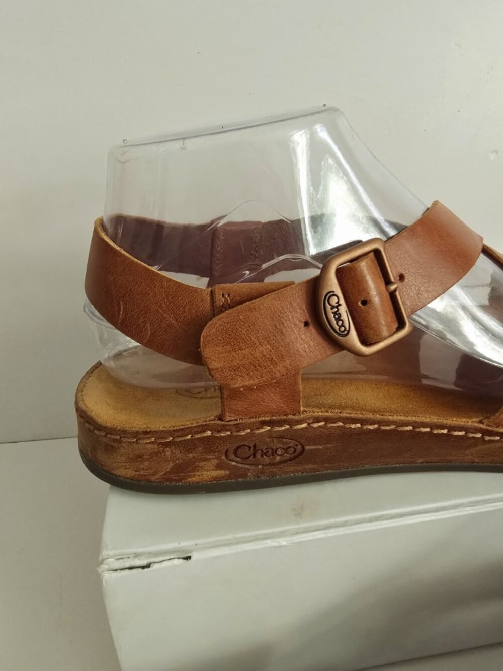 Chaco Wayfarer Strappy Sandals 9 Womens Buckle Rust Brown Leather Shoes Open Toe - Picture 6 of 13